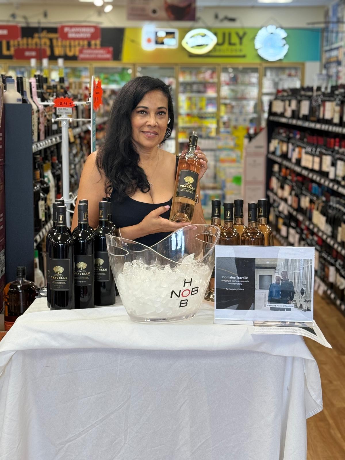 Mariposa presenting wines in a trade setting
